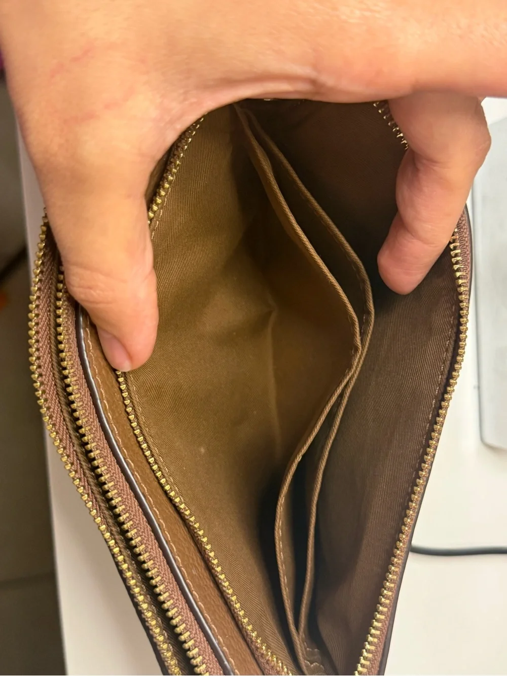 COACH Brown Signature Canvas Wristlet 🤎